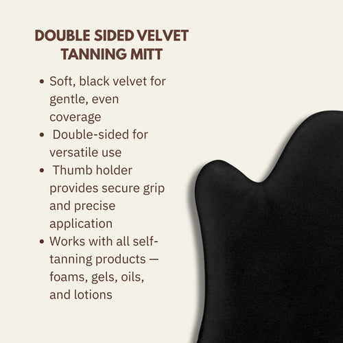 Lirene Perfect Tan Black Velvet Self-Tanning Mitt — Double-Sided, Thumb Holder, Smooth Streak-Free Application